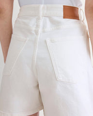 The A-Line Denim Short | White