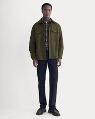 Heavyweight Waffle Twill Overshirt | Heathered Green
