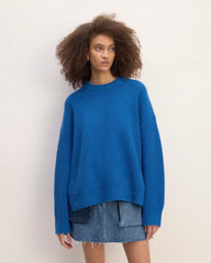 The Everlane x Marques' Almeida Oversized Cashmere Crew | Lapis Blue