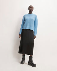 The Alpaca Cropped Crewneck Sweater | Heritage Blue
