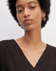 The Wrap Jumpsuit in Linen | Black