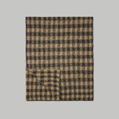 The Alpaca Patterned Scarf | Tobacco Brown / Heather Black Buffalo Check