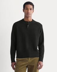 Henley in Wool Cashmere | Black