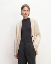 The Alpaca Tiger Jacquard Cardigan | Canvas / Snow