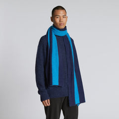 The Alpaca Patterned Scarf | Horizon Blue / Ocean Cavern