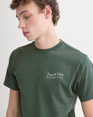 Everlane x Peace and Quiet Crest Graphic Tee | Pine