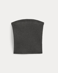 Knit Tube Top | Heathered Soot