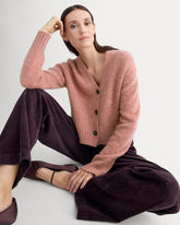 High V Cropped Cardigan in Alpaca | Heather Ash Rose