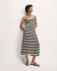 The Crochet Knit Tank Dress | Bone / Black