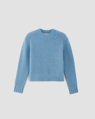 The Alpaca Cropped Crewneck Sweater | Heritage Blue