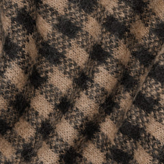 The Alpaca Patterned Scarf | Tobacco Brown / Heather Black Buffalo Check