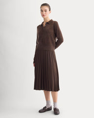 Lush Cashmere Cropped Polo Sweater | Raven