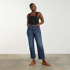 The Apron Linen Tank | Black