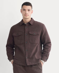 Heavyweight Waffle Twill Overshirt | Heather Earth Brown