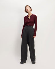 The Polo in Ultrasoft Merino | Burgundy