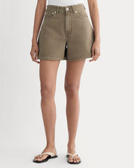 The A-Line Denim Short | Garment-Dyed Chocolate