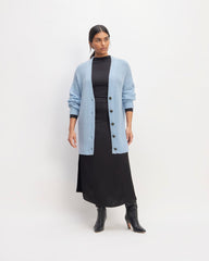 The Alpaca Oversized Cardigan | Chambray Blue