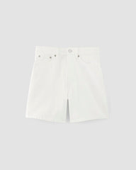 The A-Line Denim Short | Bright White
