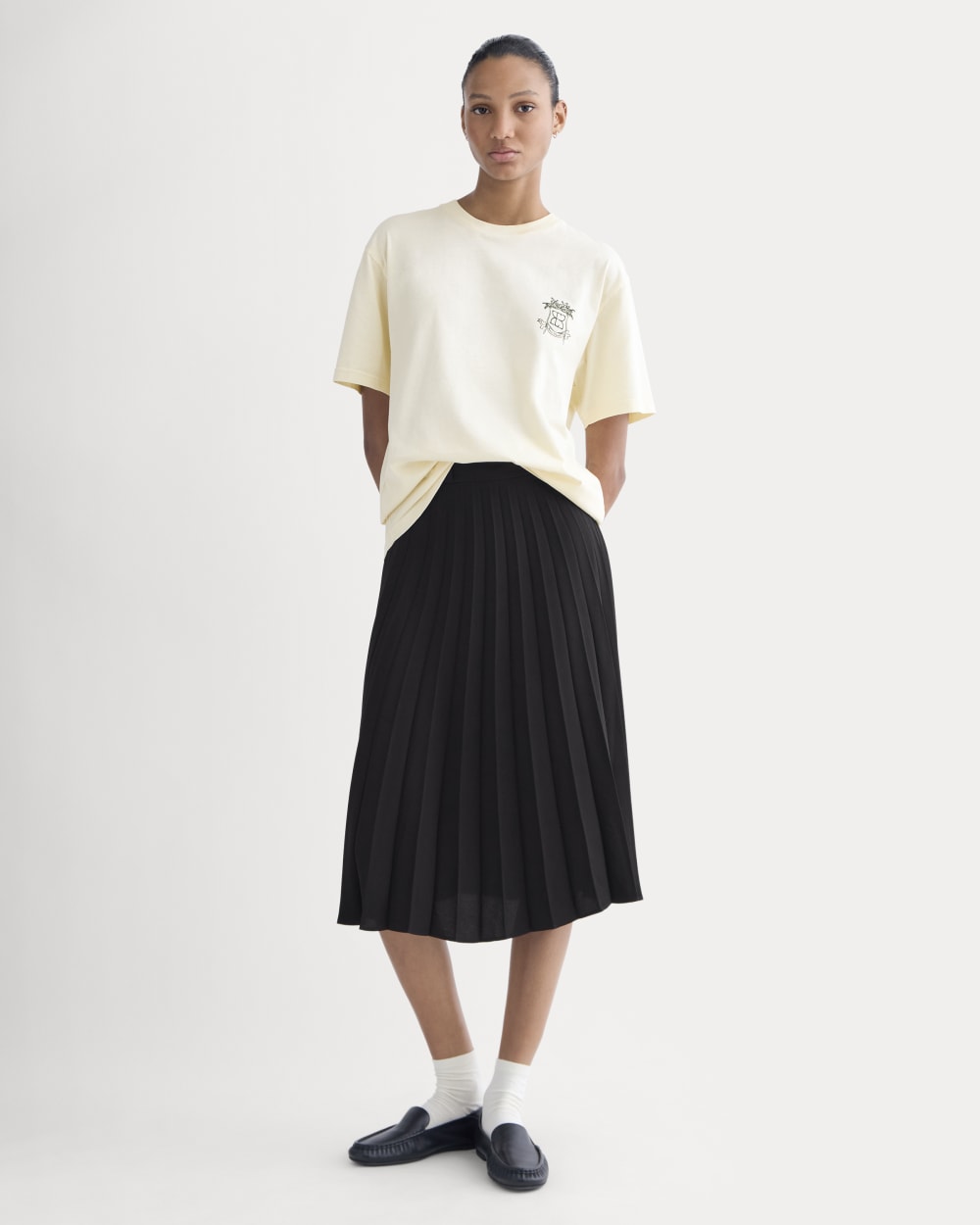 Everlane x Peace and Quiet Crest Graphic Tee | Bone