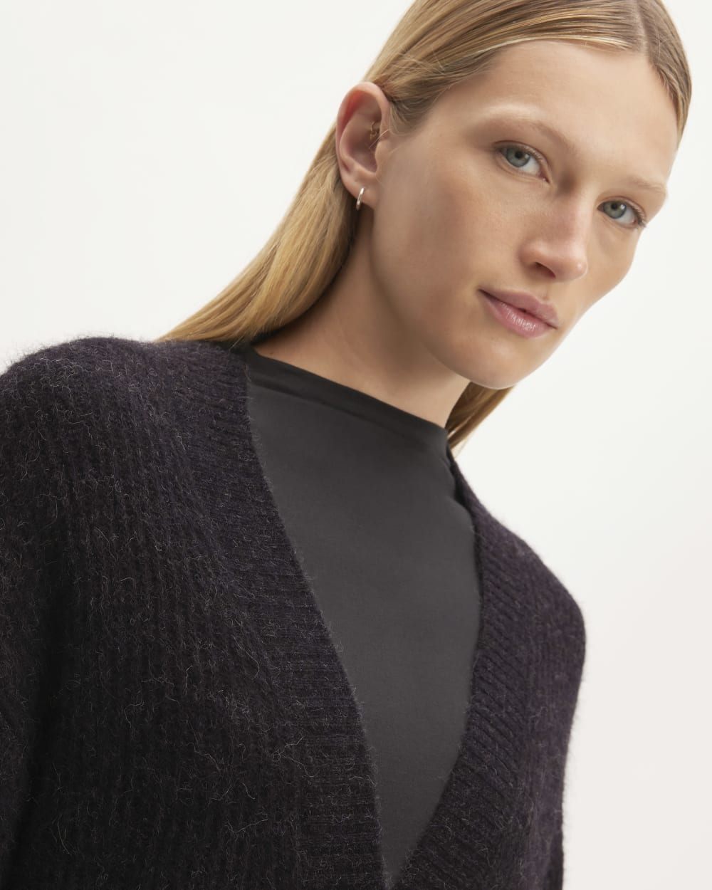 The Alpaca Oversized Cardigan | Heathered Black