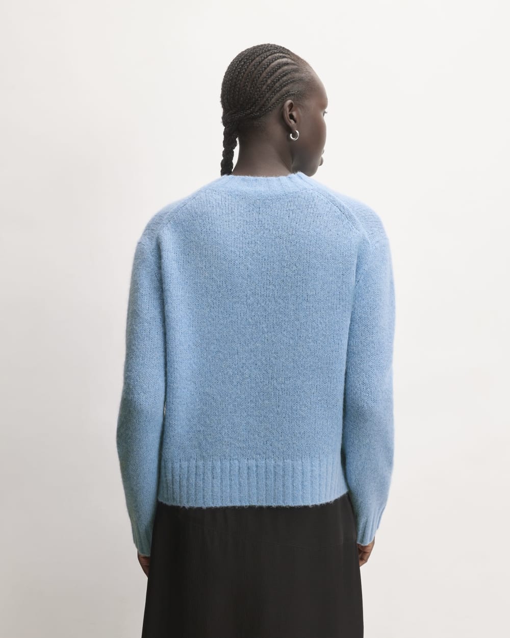 The Alpaca Cropped Crewneck Sweater | Heritage Blue