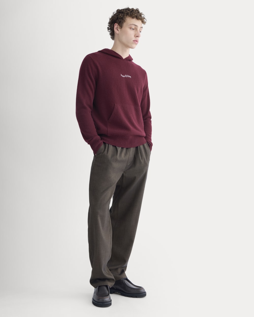 Everlane x Peace & Quiet Cashmere Hoodie | Wine