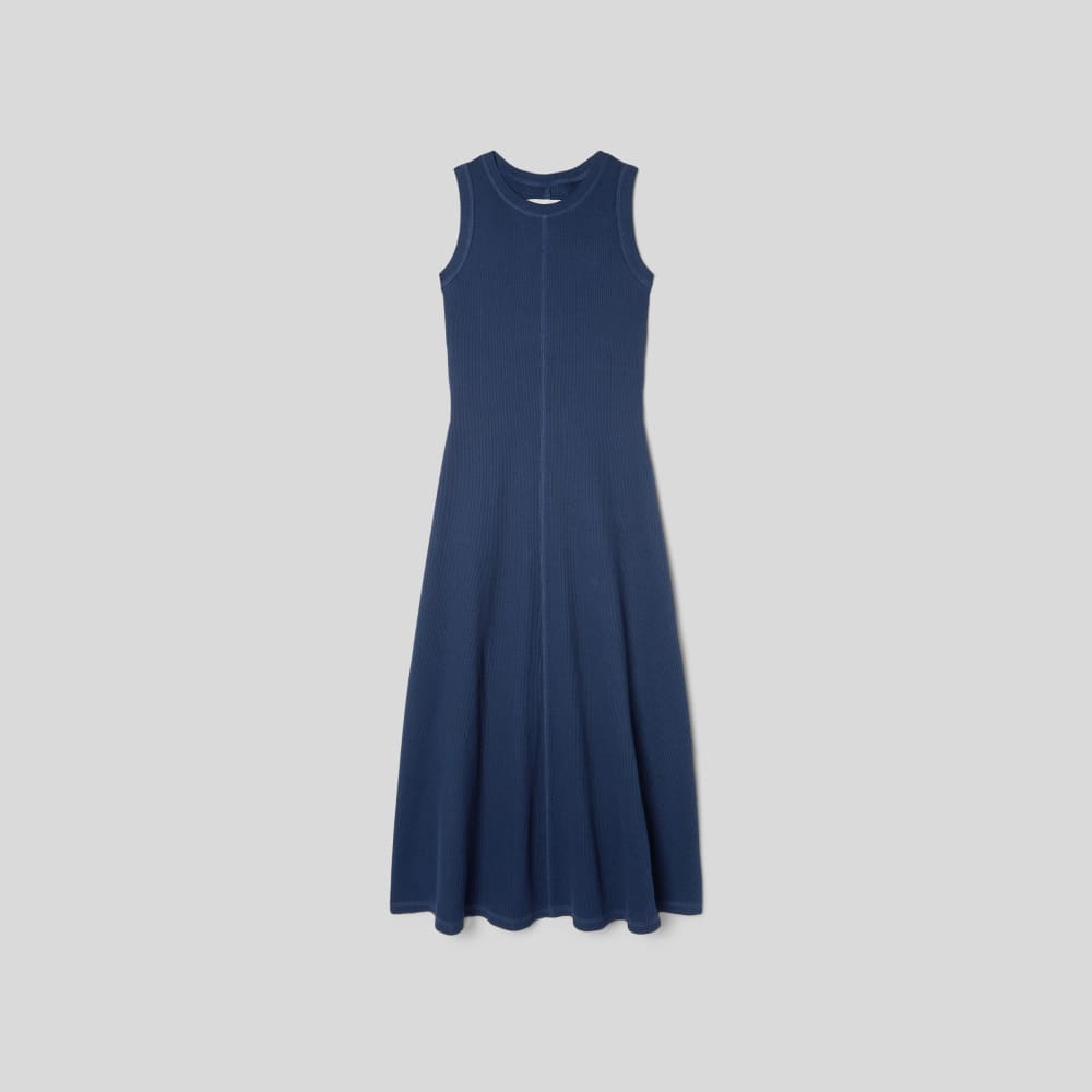 The  Organic Cotton Waffle Tank Dress | Navy