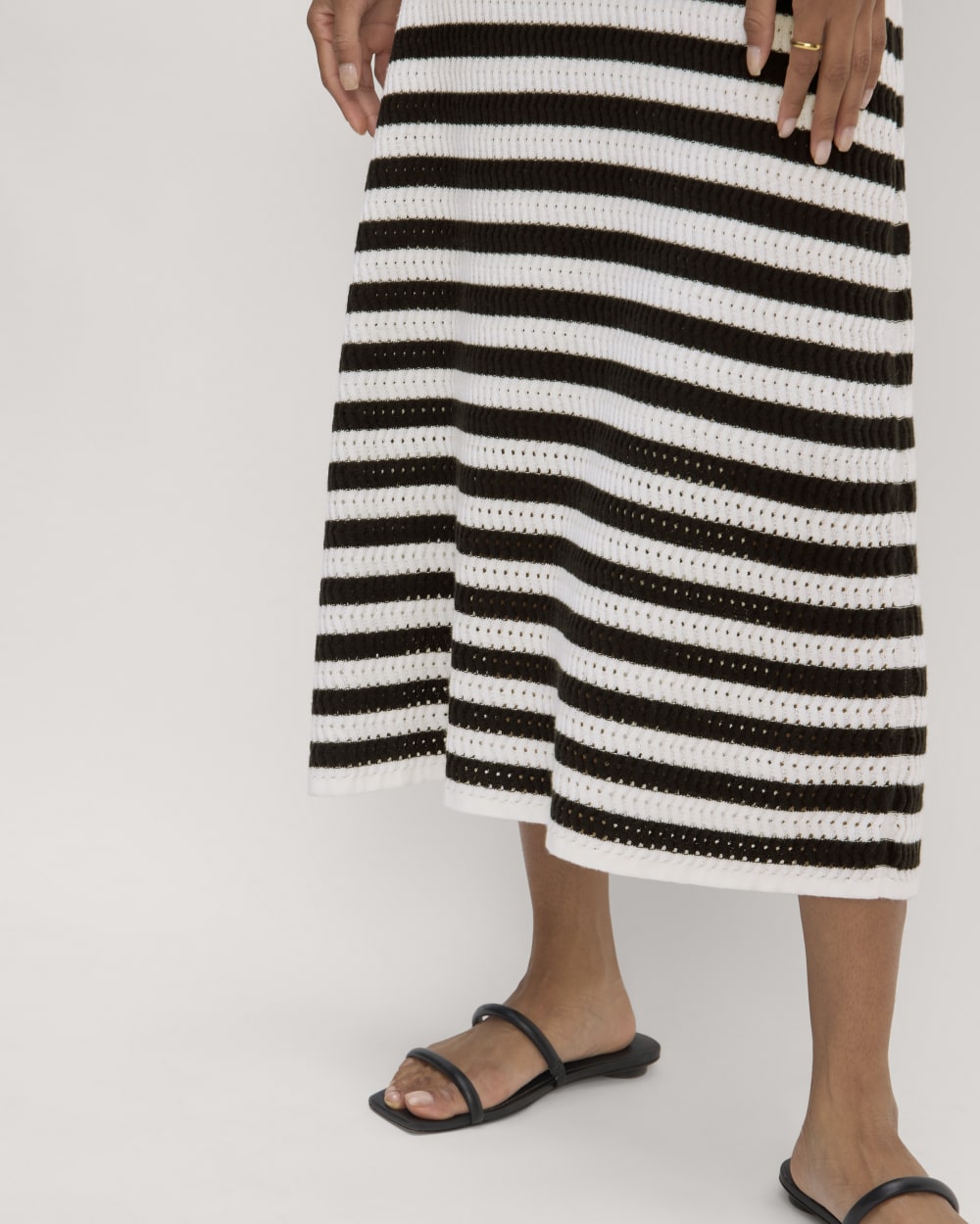 The Crochet Knit Tank Dress | Bone / Black