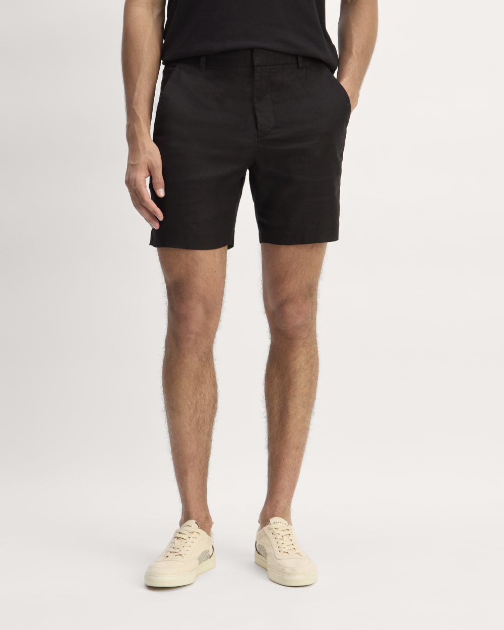 The 7 Linen Trouser Short | Black
