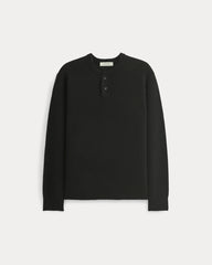 Henley in Wool Cashmere |  Black