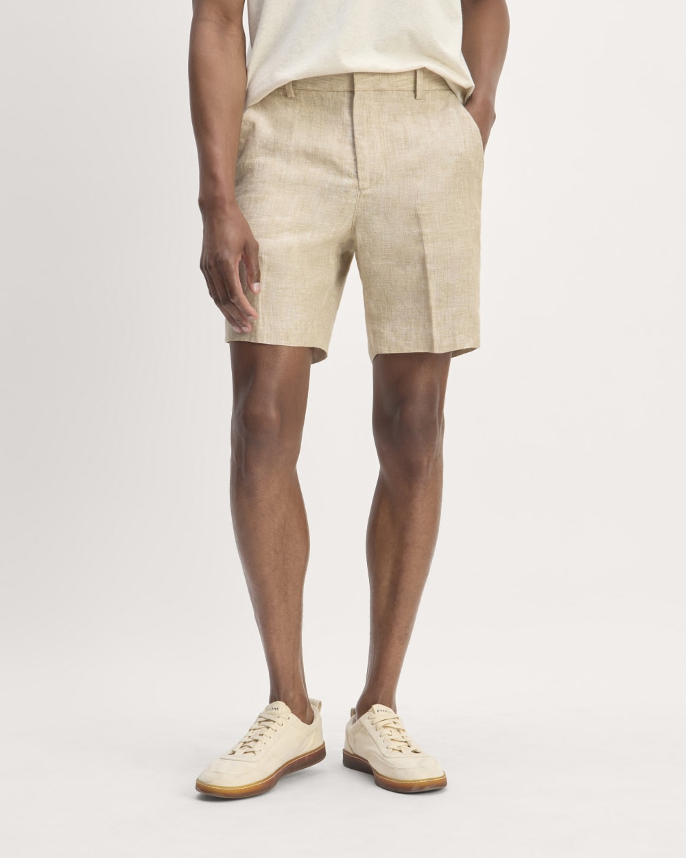 The 7 Linen Trouser Short | Cornstalk Chambray