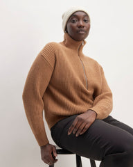 The Cashmere Fine Rib Beanie | Bone