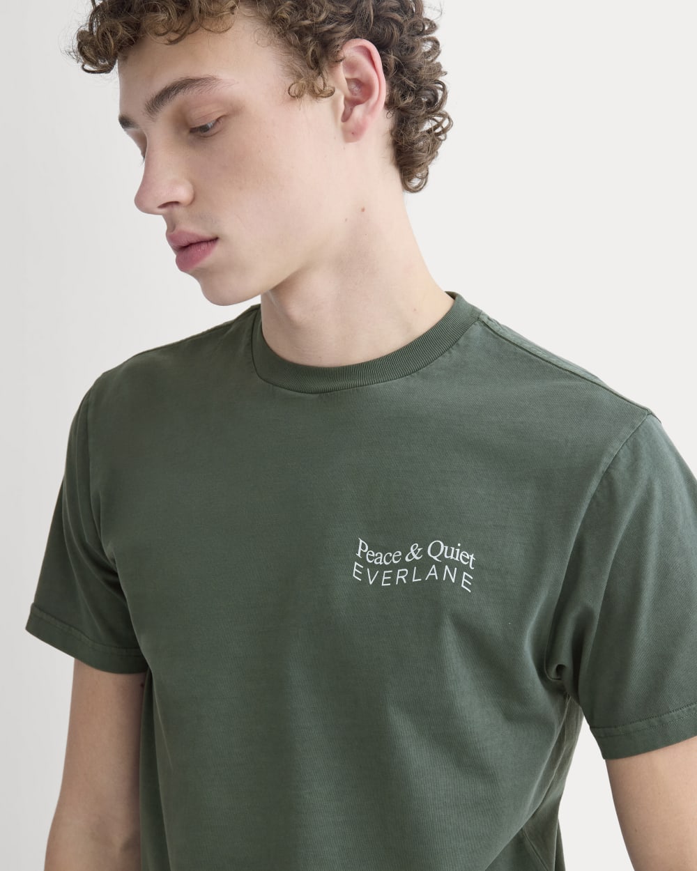 Everlane x Peace and Quiet Crest Graphic Tee | Pine