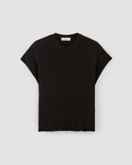 The Cotton Knit Caftan Top | Black