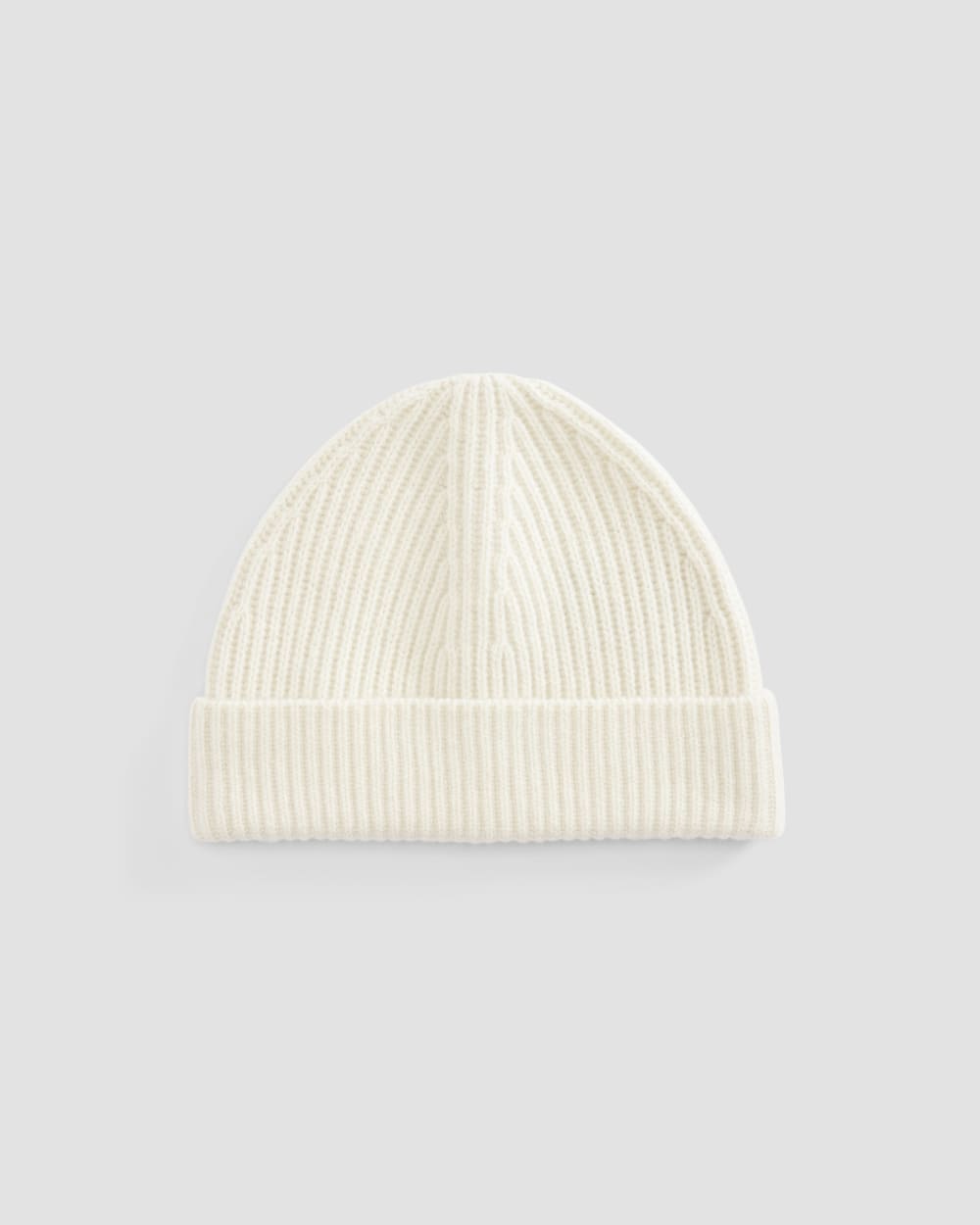 The Cashmere Fine Rib Beanie | Bone