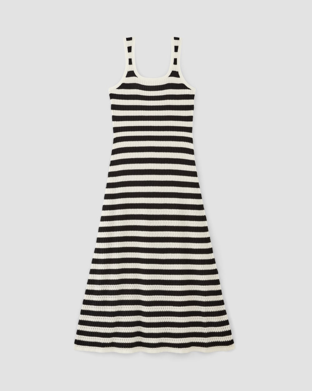 The Crochet Knit Tank Dress | Bone / Black