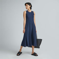 The  Organic Cotton Waffle Tank Dress | Navy