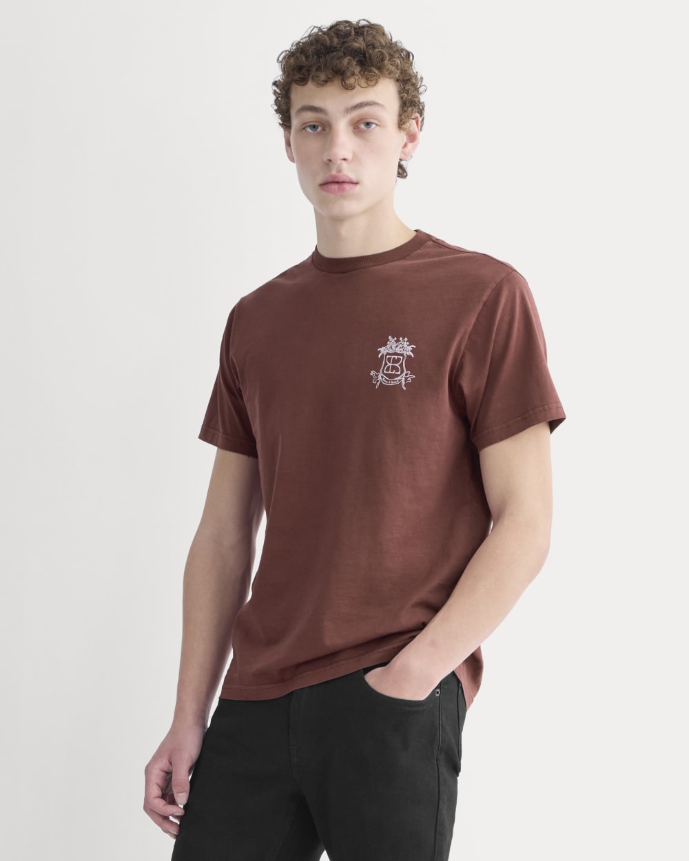 Everlane x Peace and Quiet Crest Graphic Tee | Wine