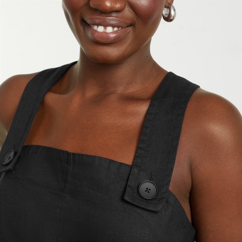 The Apron Linen Tank | Black