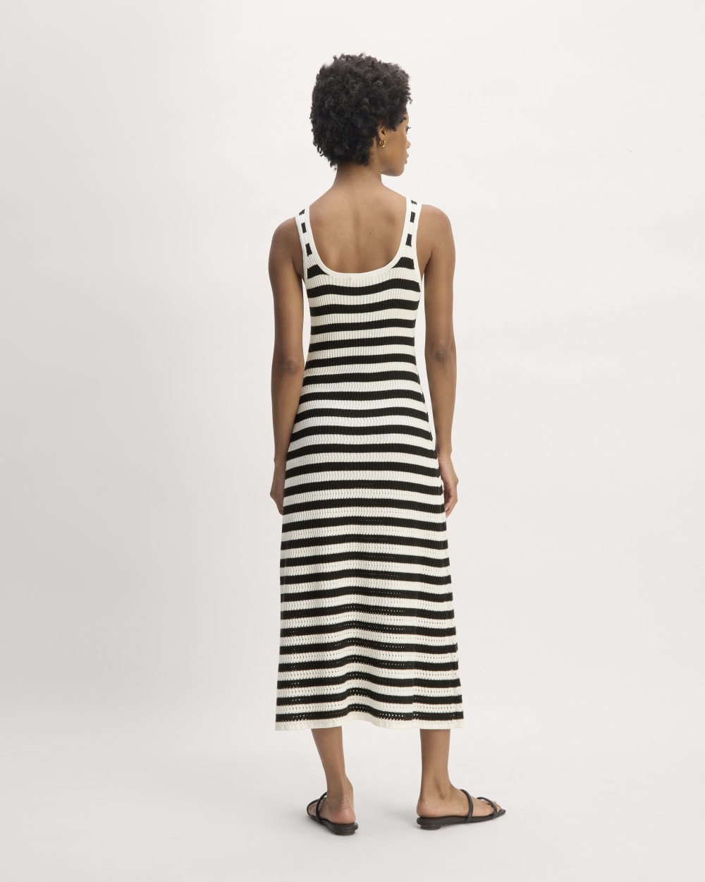 The Crochet Knit Tank Dress | Bone / Black