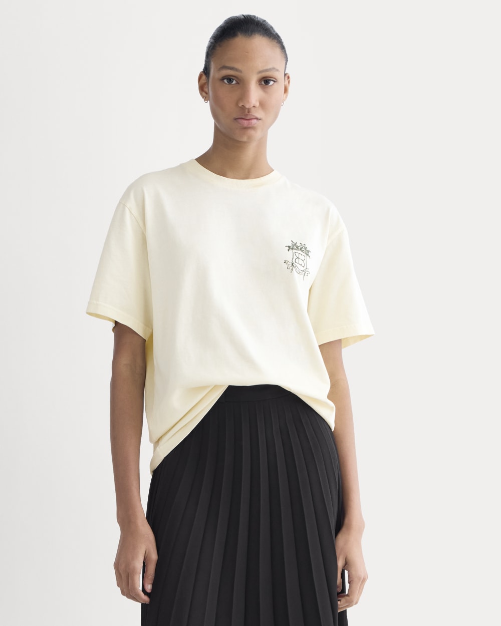 Everlane x Peace and Quiet Crest Graphic Tee | Bone