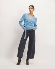 The Alpaca Wrap Sweater | Heritage Blue