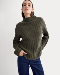 Funnel-Neck Sweater in Wool Cashmere | Heather Beech