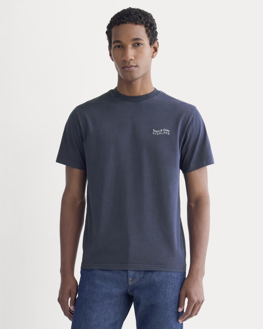 Everlane x Peace and Quiet Crest Graphic Tee |  Navy
