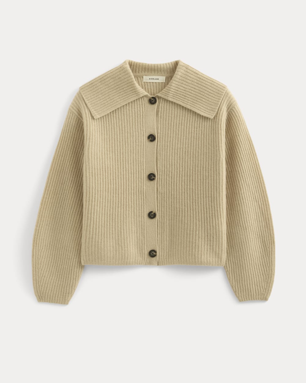 Fisherman Cardigan in Wool Cashmere | Heather Light Camel