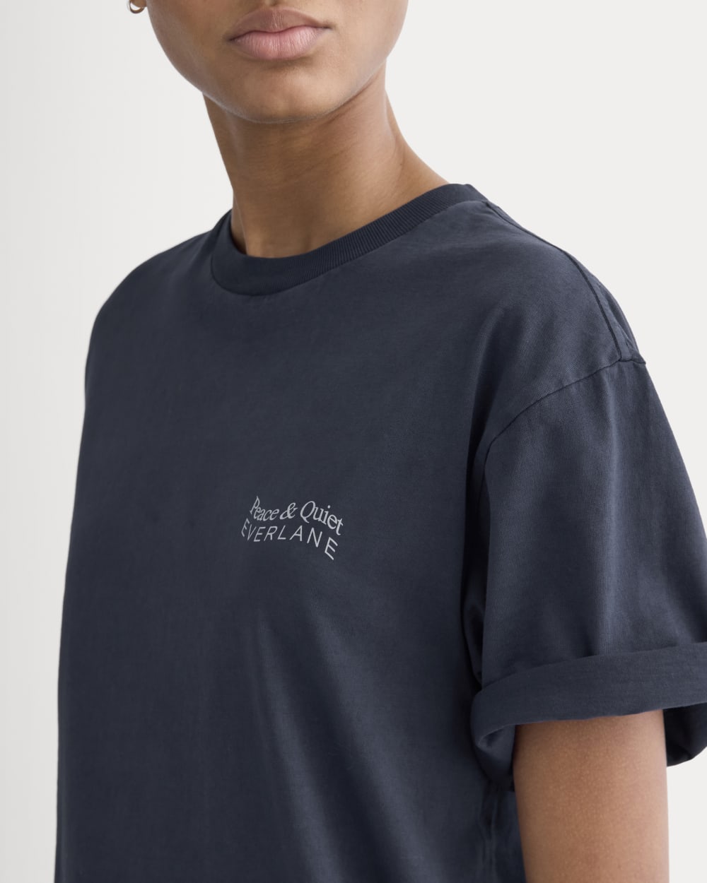 Everlane x Peace & Quiet Graphic Logo Tee |  Navy