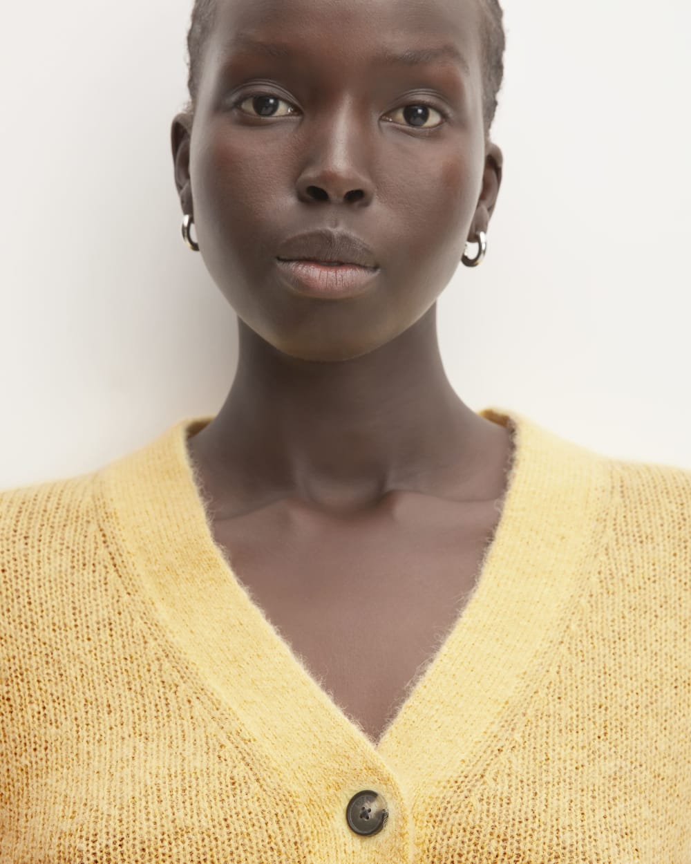 The Alpaca V-Neck Cropped Cardigan | Raffia