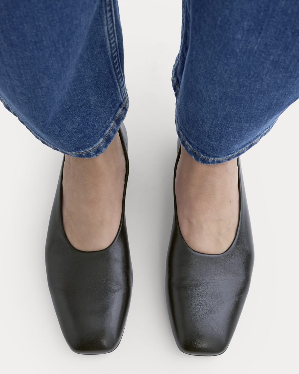 Gallery Square-Toe Flat | Black