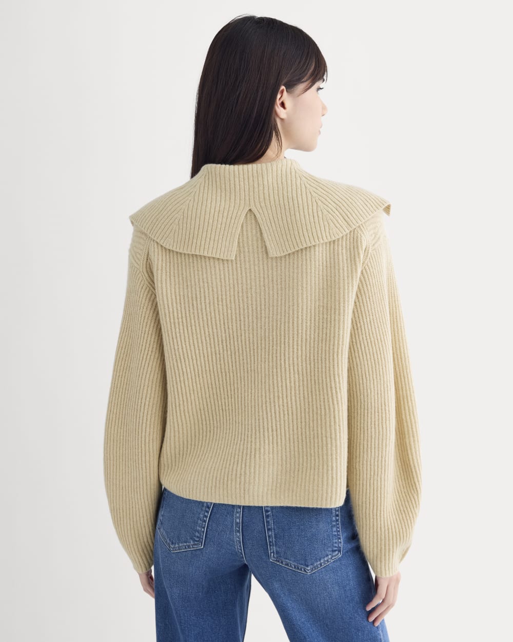 Fisherman Cardigan in Wool Cashmere | Heather Light Camel