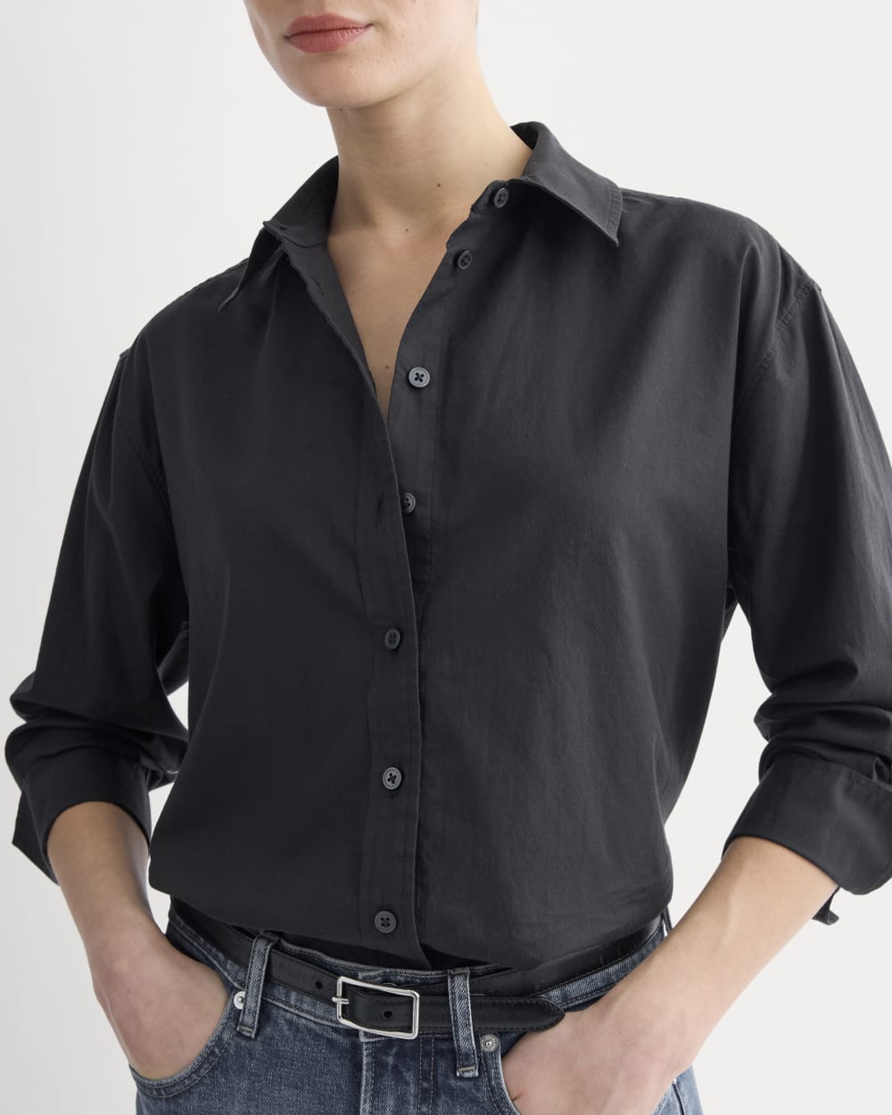 Everyday Shirt in Silky Cotton | Black